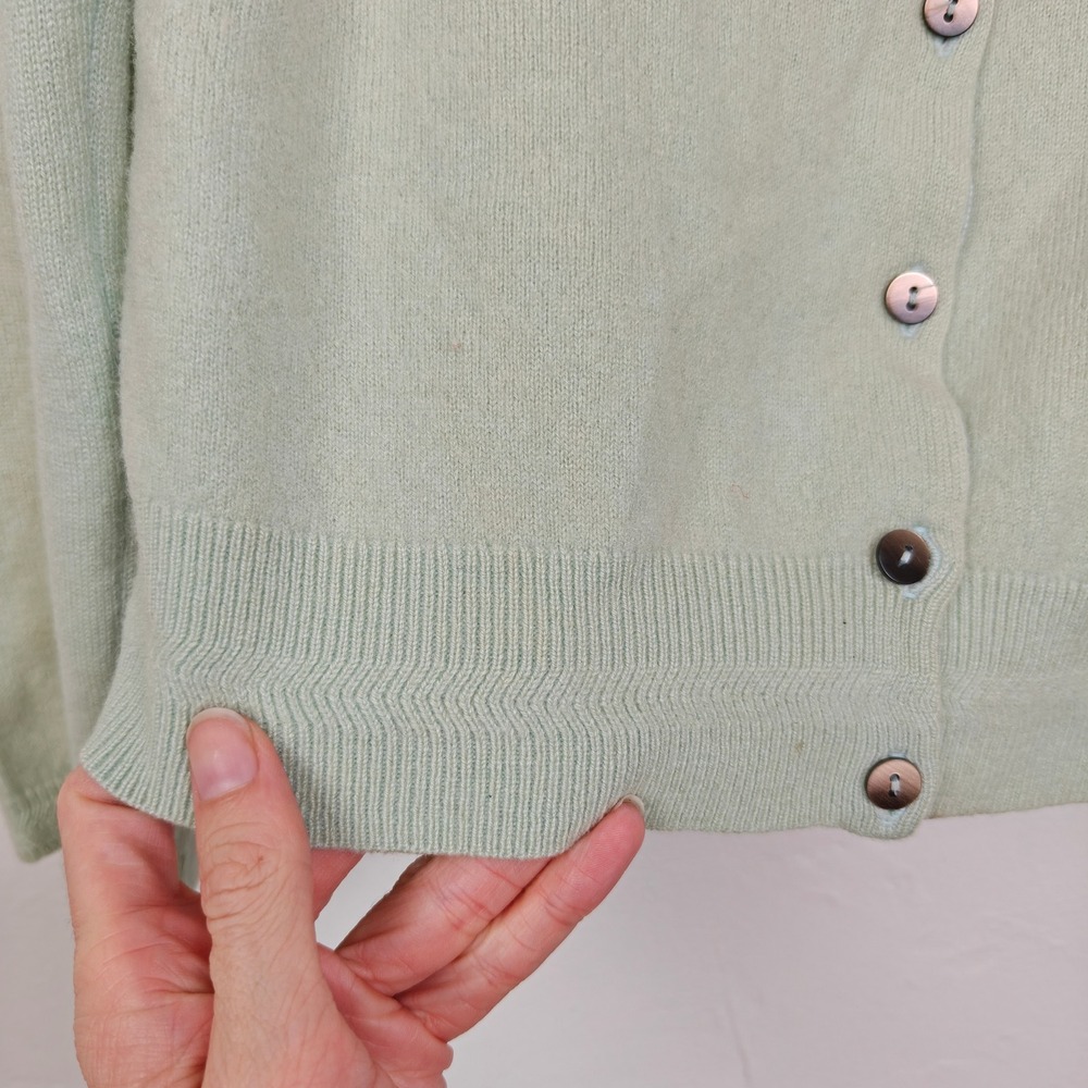 Boden Womens Sweater Small Mint Green 100% Cashmere Cropped Button Up Cardigan - Picture 4 of 9